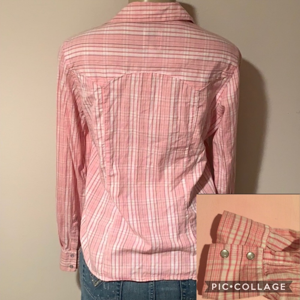 Pink plaid button down - Picture 6 of 8